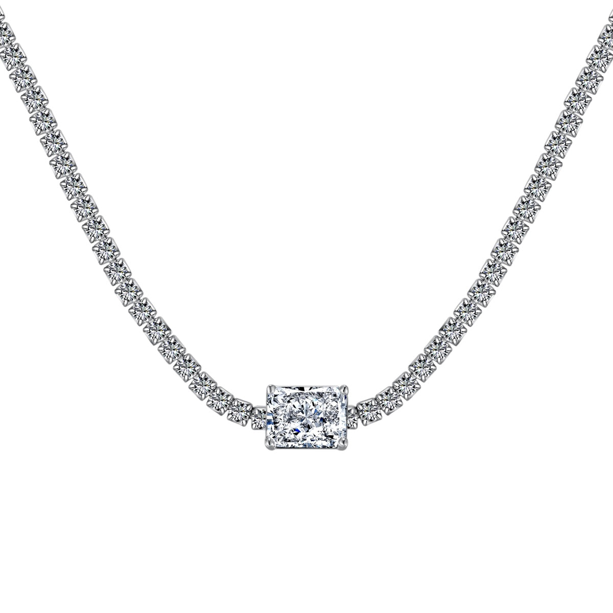 [Aura Jewelry]2.0 carat Ornate Emerald Cut Necklace