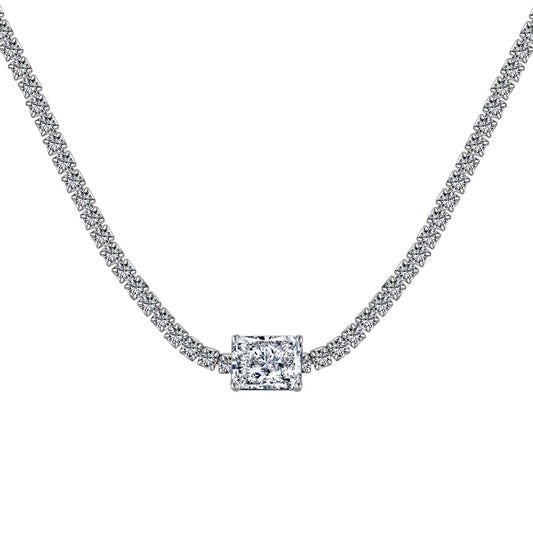 [Aura Jewelry]2.0 carat Ornate Emerald Cut Necklace