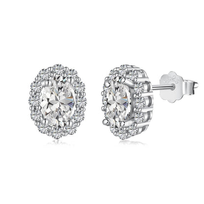 [Aura Jewelry]Delicate Unique Oval Cut Daily Earrings