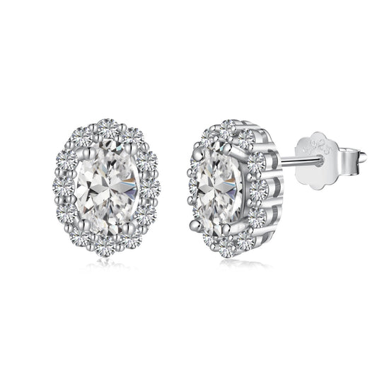 [Aura Jewelry]Delicate Unique Oval Cut Daily Earrings