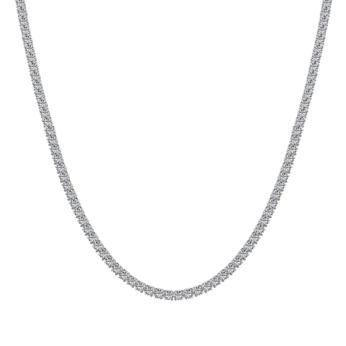 [Aura Jewelry]Delicate Round Shape Tennis Necklace