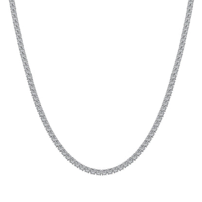 [Aura Jewelry]Delicate Round Shape Tennis Necklace