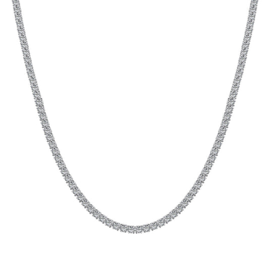 [Aura Jewelry]Delicate Round Shape Tennis Necklace