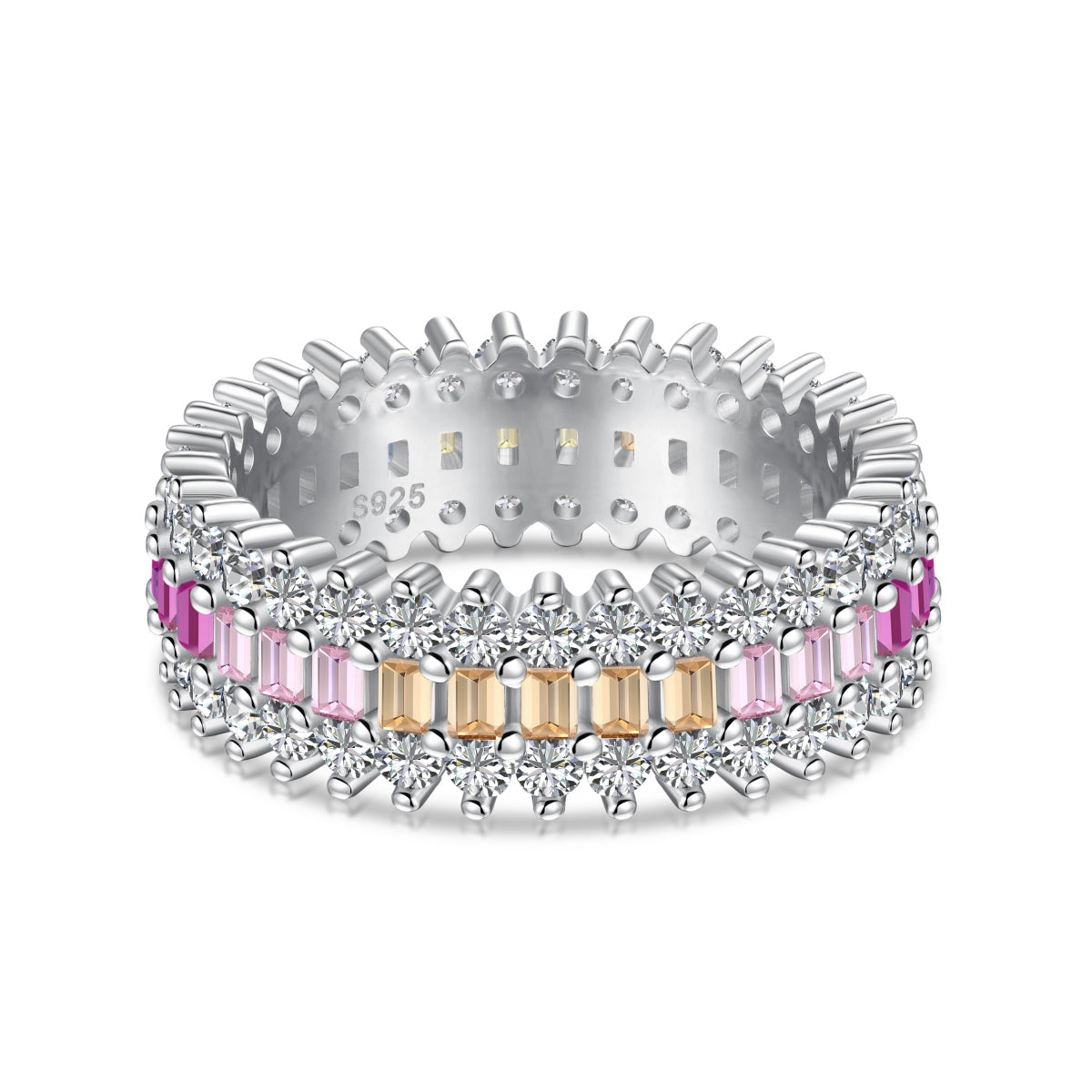 [Aura Jewelry]Ornate Colorful Radiant Cut Daily Ring