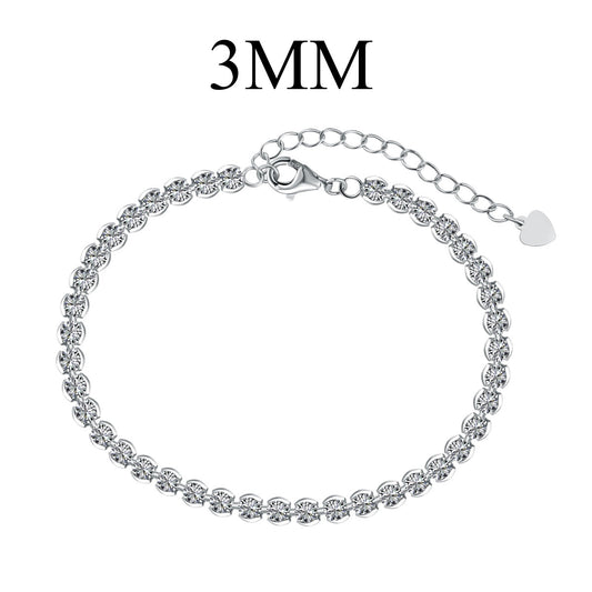 [Aura Jewelry]Ornate  Sparkling Round Cut Daily Bracelet