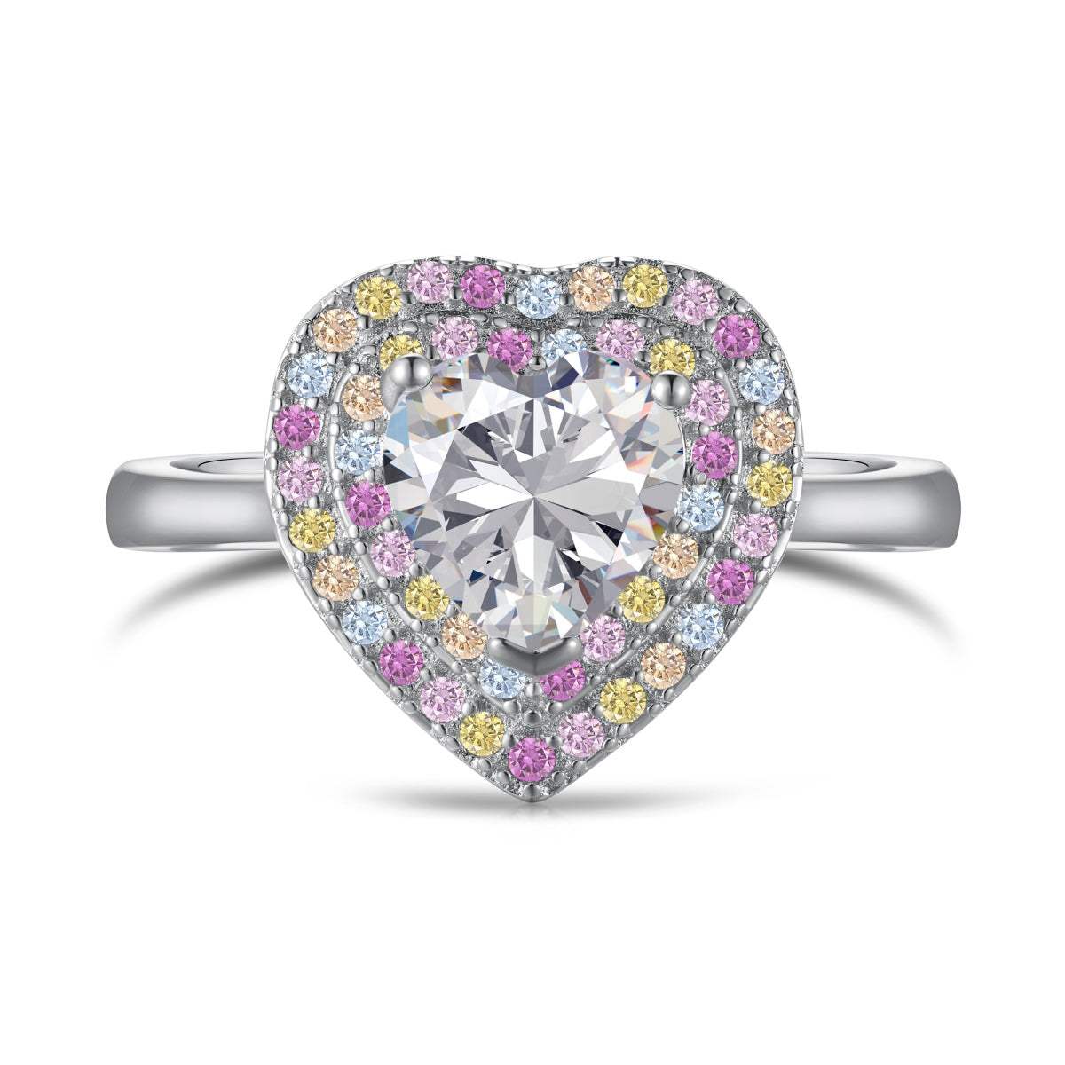 [Aura Jewelry]Delicate Ebullient Heart Shape Wedding Ring