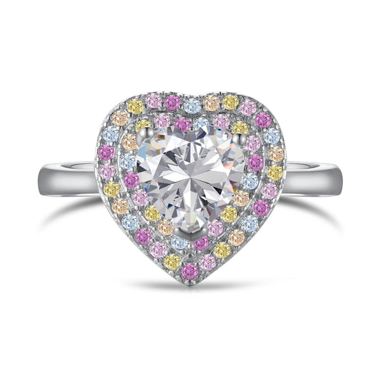 [Aura Jewelry]Delicate Ebullient Heart Shape Wedding Ring