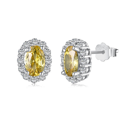 [Aura Jewelry]Delicate Unique Oval Cut Daily Earrings