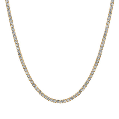 [Aura Jewelry]Delicate Round Shape Tennis Necklace
