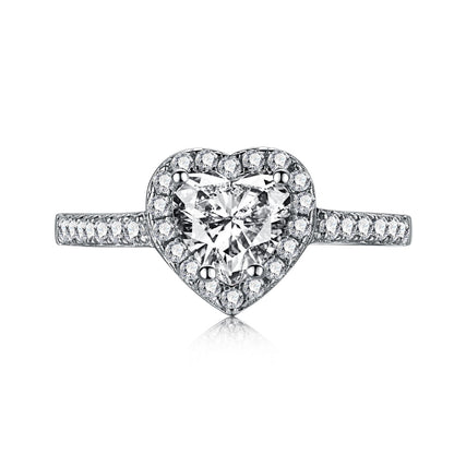 [Aura Jewelry]Eternity Splashy Romantic Heart Shape Lover Ring