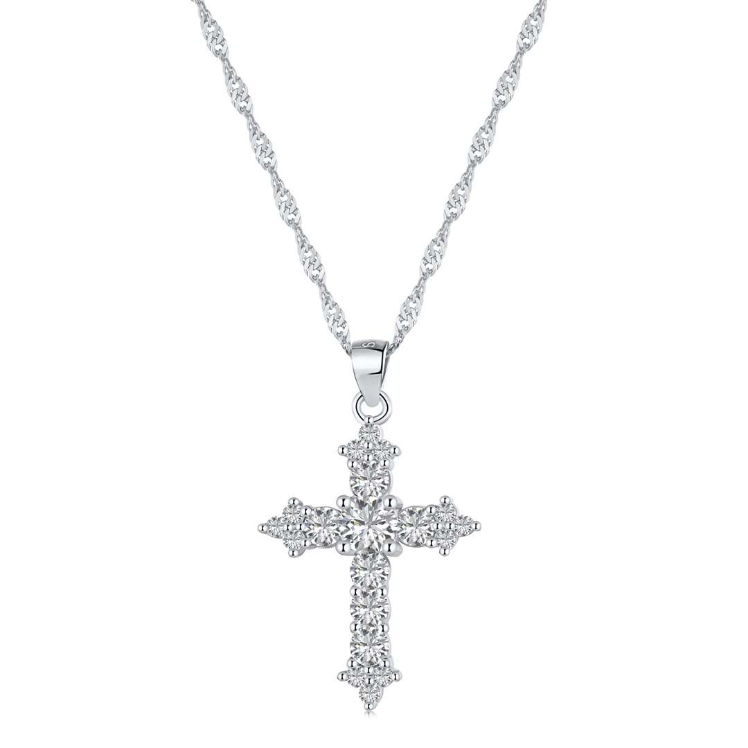 [Aura Jewelry]Delicate Cross Shape Necklace