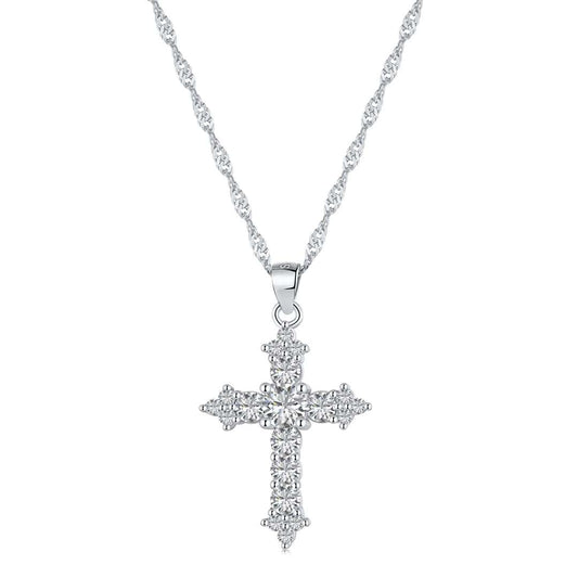 [Aura Jewelry]Delicate Cross Shape Necklace