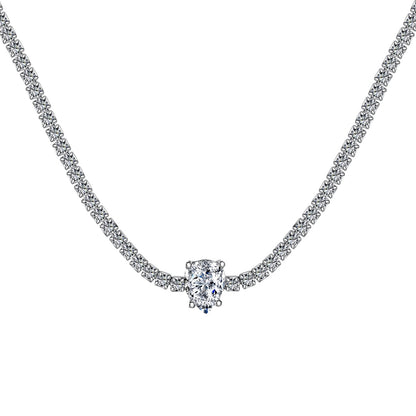[Aura Jewelry]1.0 carat Unique Pear Cut Tennis Necklace