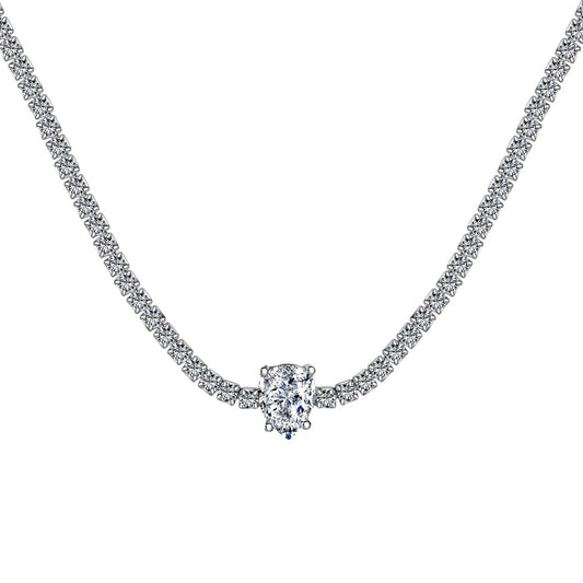 [Aura Jewelry]1.0 carat Unique Pear Cut Tennis Necklace