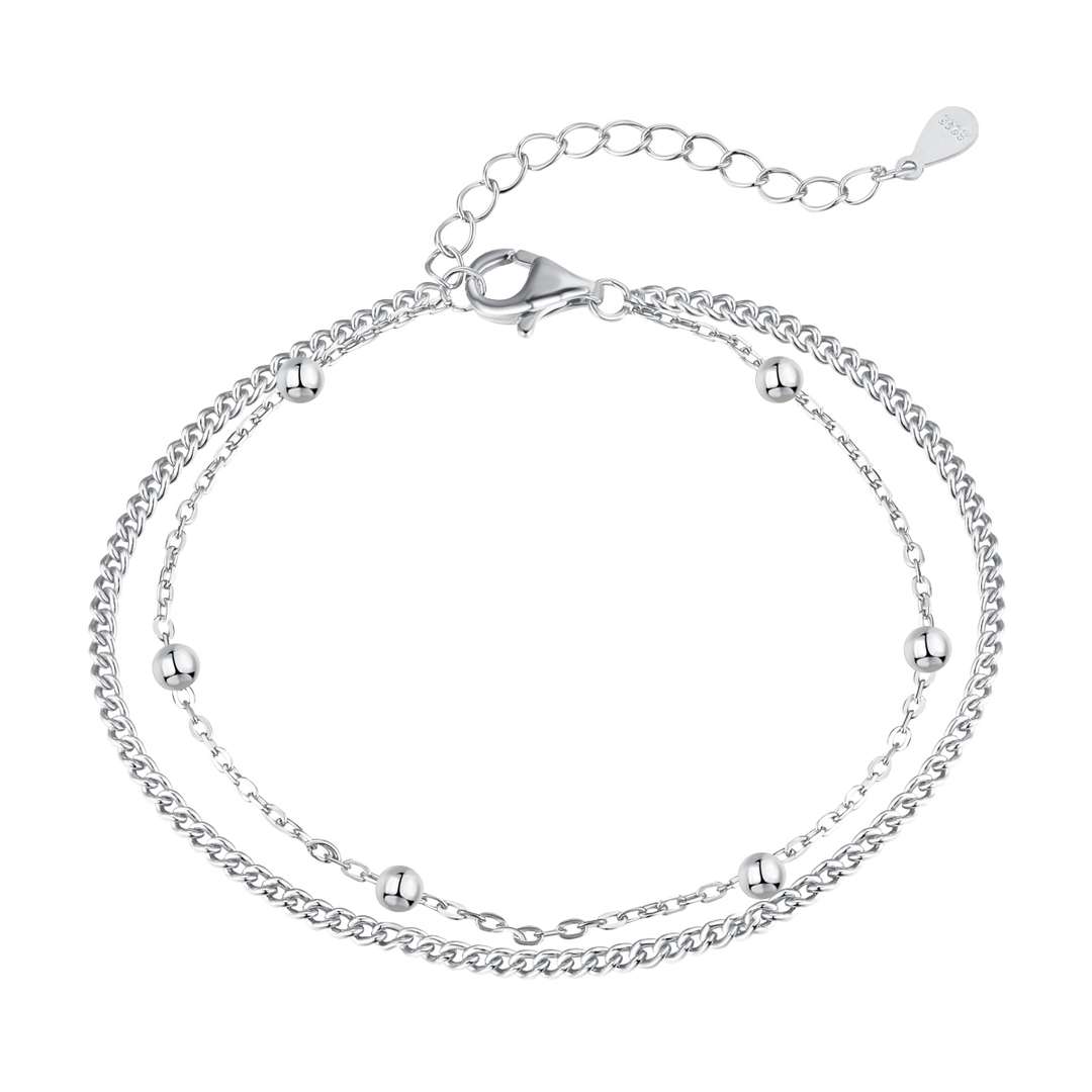 [Aura Jewelry]Delicate Bead Double Layer Bracelet