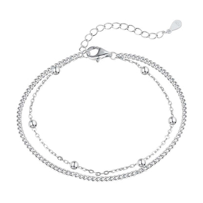 [Aura Jewelry]Delicate Bead Double Layer Bracelet