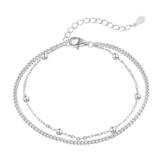 [Aura Jewelry]Delicate Bead Double Layer Bracelet