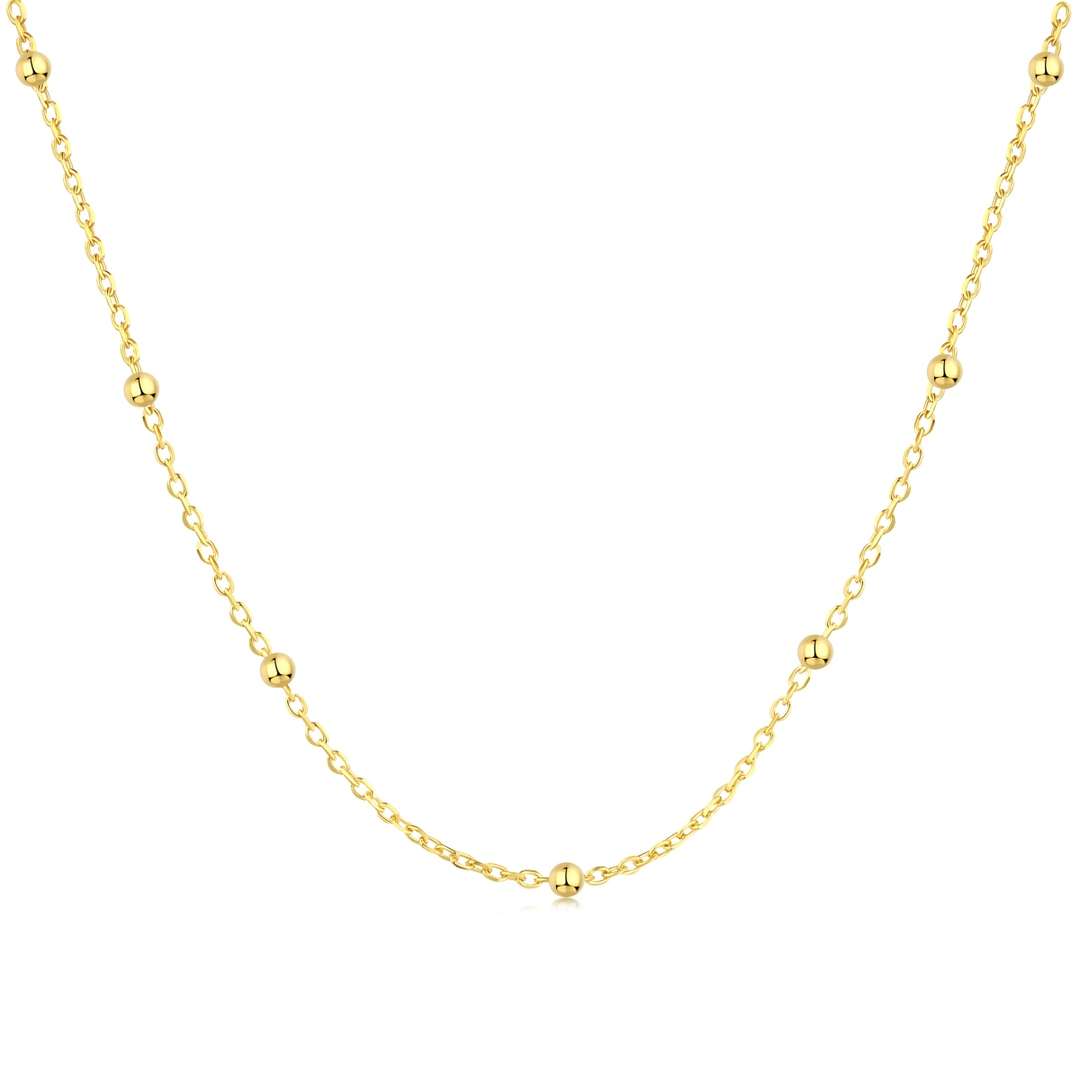 [Aura Jewelry]Small Bead Clavicle Chain Simple Necklace