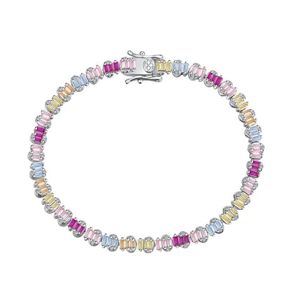 [Aura Jewelry]Delicate Colorful Emerald Cut Party Bracelet