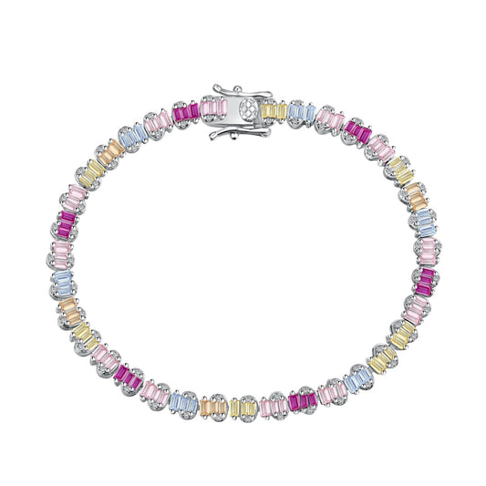 [Aura Jewelry]Delicate Colorful Emerald Cut Party Bracelet