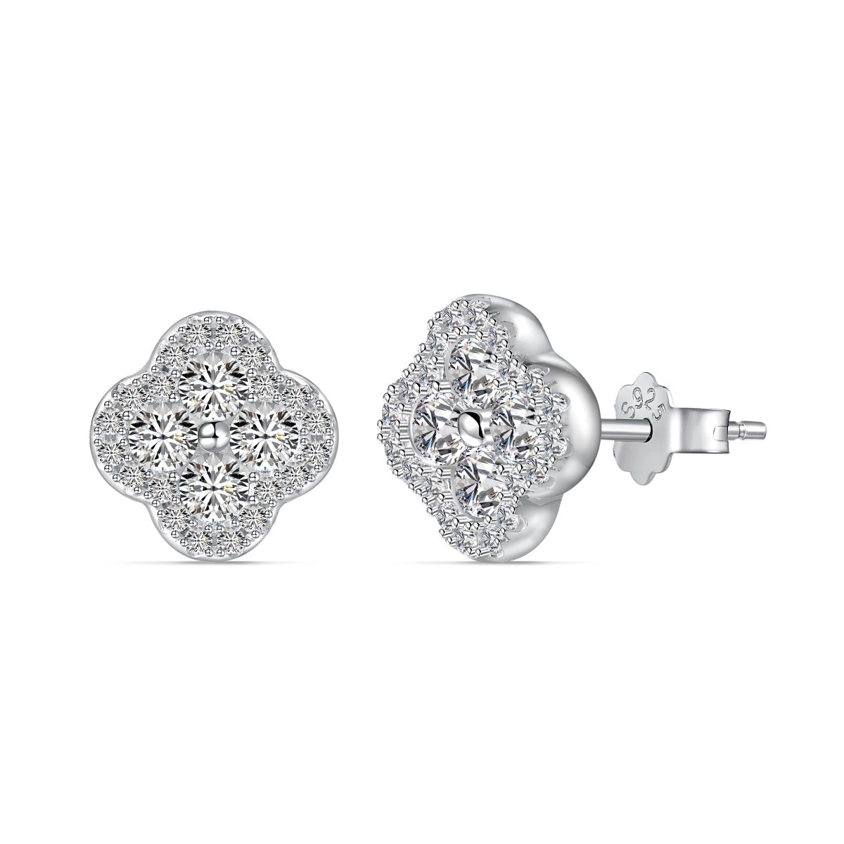 [Aura Jewelry]Four-Leaf Clover Flower Shaped Earrings