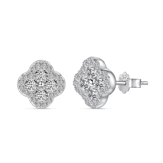 [Aura Jewelry]Four-Leaf Clover Flower Shaped Earrings