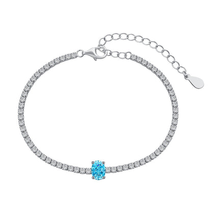 [Aura Jewelry]0.75 Carat Exquisite Oval Cut Daily Bracelet