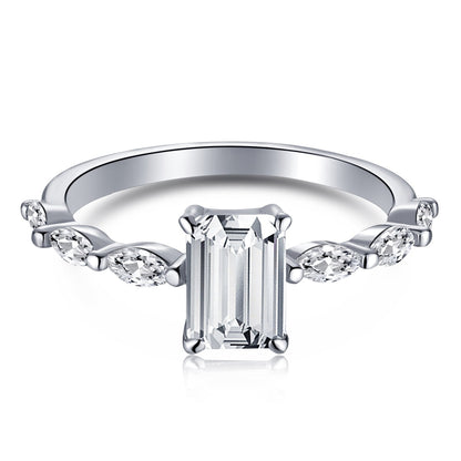 [Aura Jewelry]1.0 Carat Dainty Resplendent Radiant Cut Daily Ring
