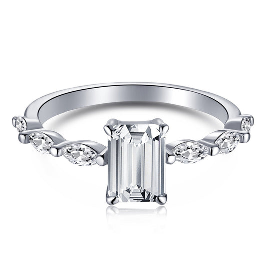 [Aura Jewelry]1.0 Carat Dainty Resplendent Radiant Cut Daily Ring
