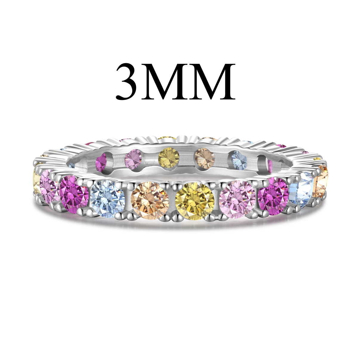 [Aura Jewelry]Dazzling Lustrous Round Cut Tennis Ring