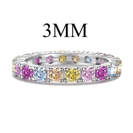 [Aura Jewelry]Dazzling Lustrous Round Cut Tennis Ring