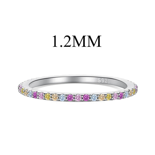 [Aura Jewelry]Ornate Colorful Round Cut Tennis Ring