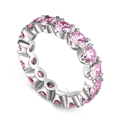 [Aura Jewelry]Eternity Round Cut Tennis Ring