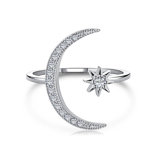 [Aura Jewelry]Eternity Moon & Star Ring