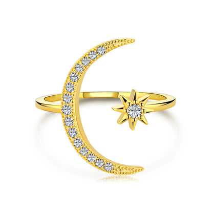 [Aura Jewelry]Eternity Moon & Star Ring