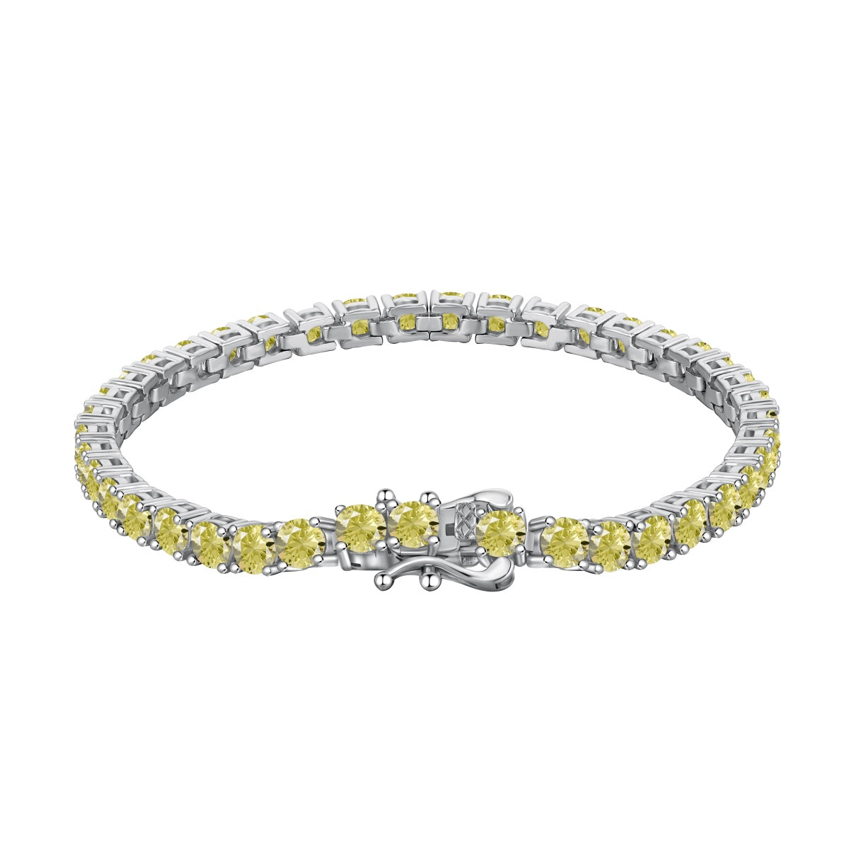 [Aura Jewelry]Ornate Dazzling Round Cut Tennis Bracelet