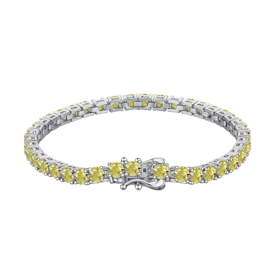 [Aura Jewelry]Ornate Dazzling Round Cut Tennis Bracelet