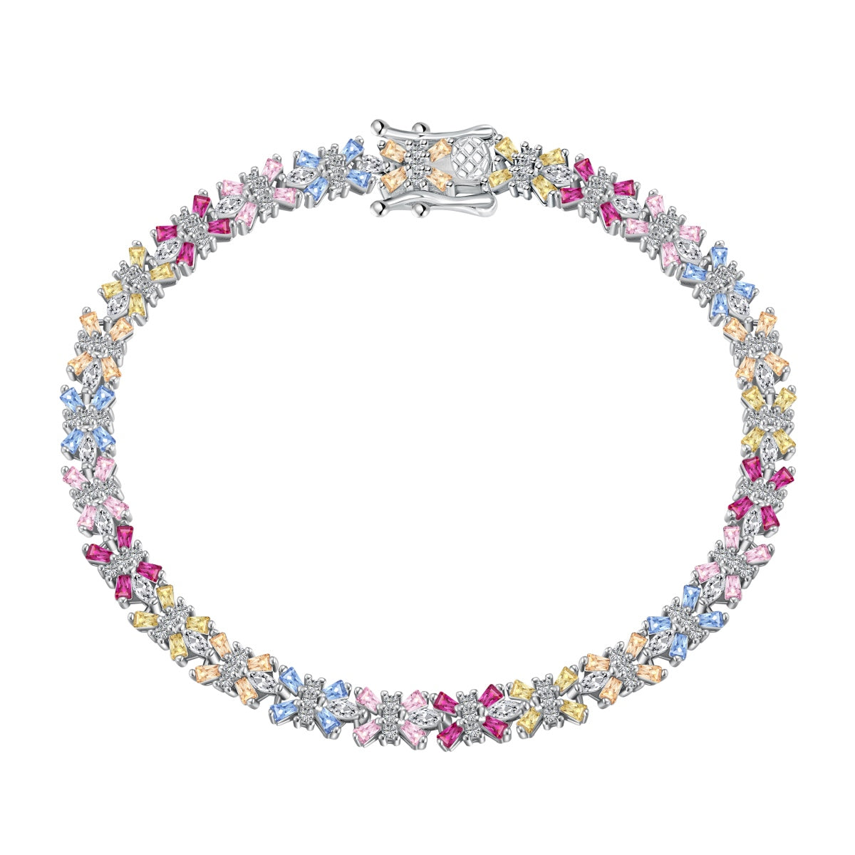 [Aura Jewelry]Radiant Colorful Emerald Cut Party Bracelet