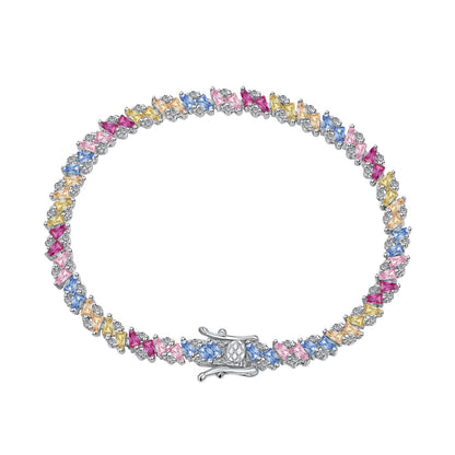 [Aura Jewelry]Ornate Sparkling Multi Cut Party Bracelet