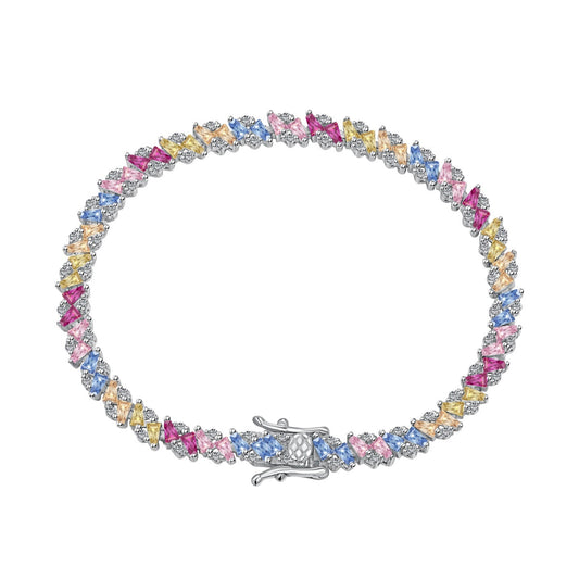 [Aura Jewelry]Ornate Sparkling Multi Cut Party Bracelet