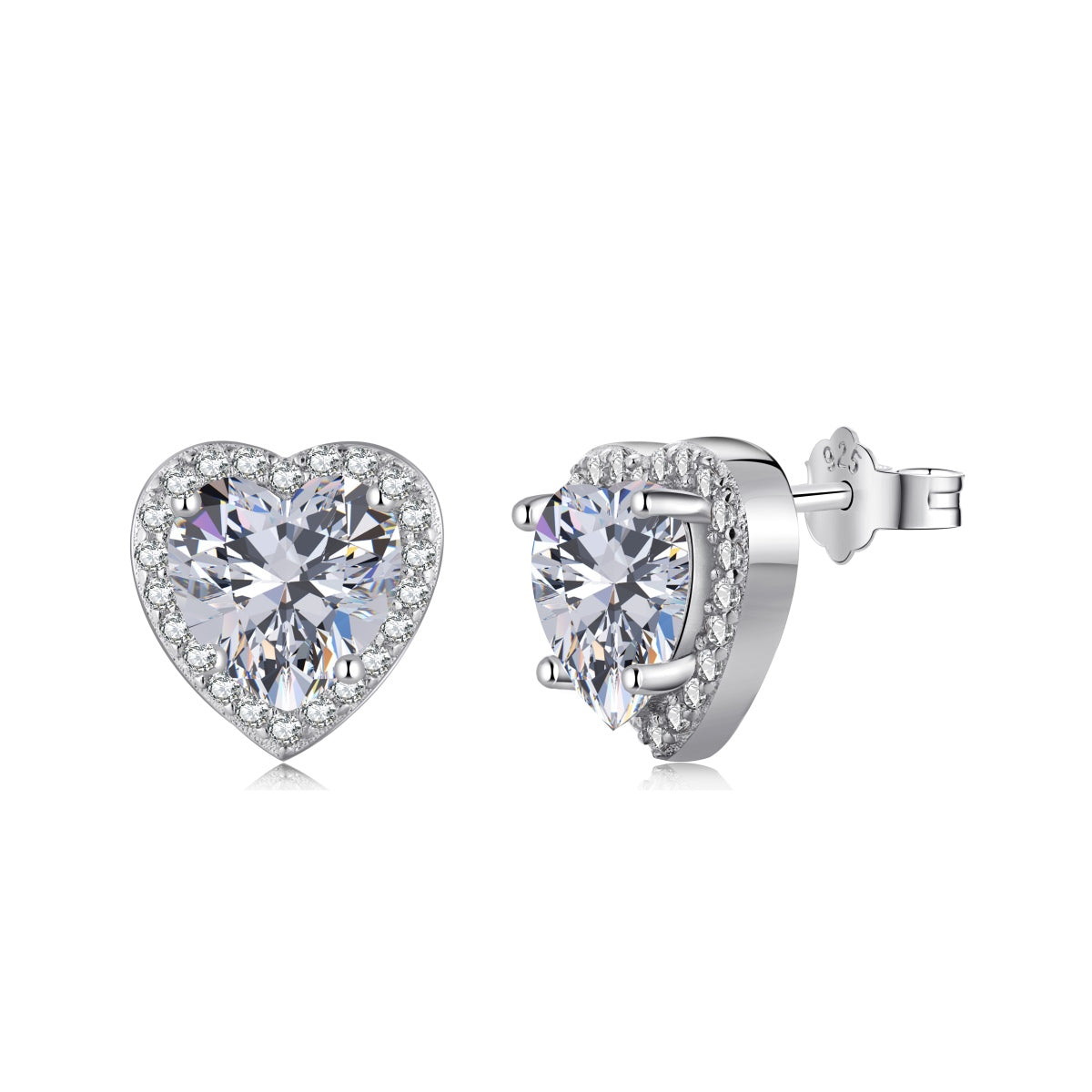 [Aura Jewelry]Sparkling Heart Shape Lover Earrings