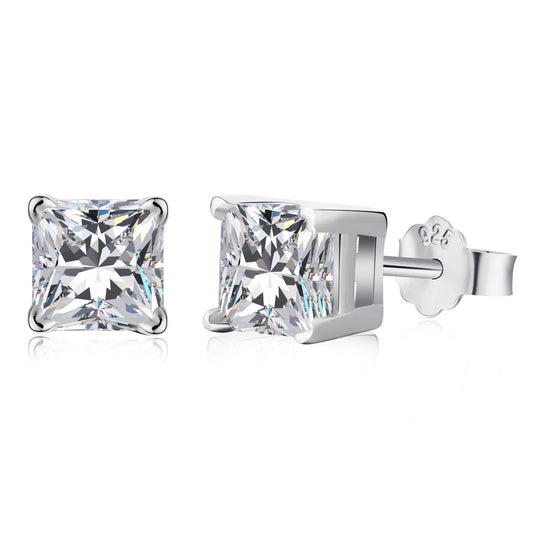 [Aura Jewelry]1.0 Carat Radiant Princess Cut Wedding Earrings