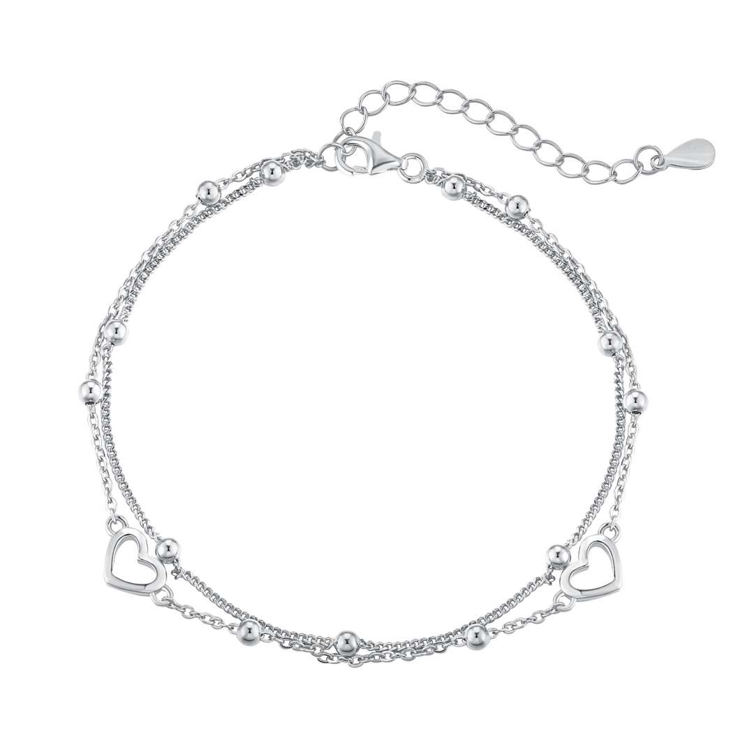 [Aura Jewelry]Dainty Double Layer Love Heart Bracelet