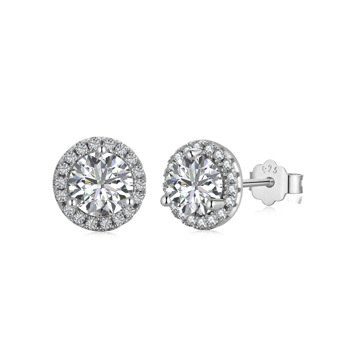 [Aura Jewelry]Classic Princess Round Shape Earrings