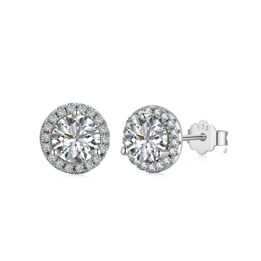 [Aura Jewelry]Classic Princess Round Shape Earrings