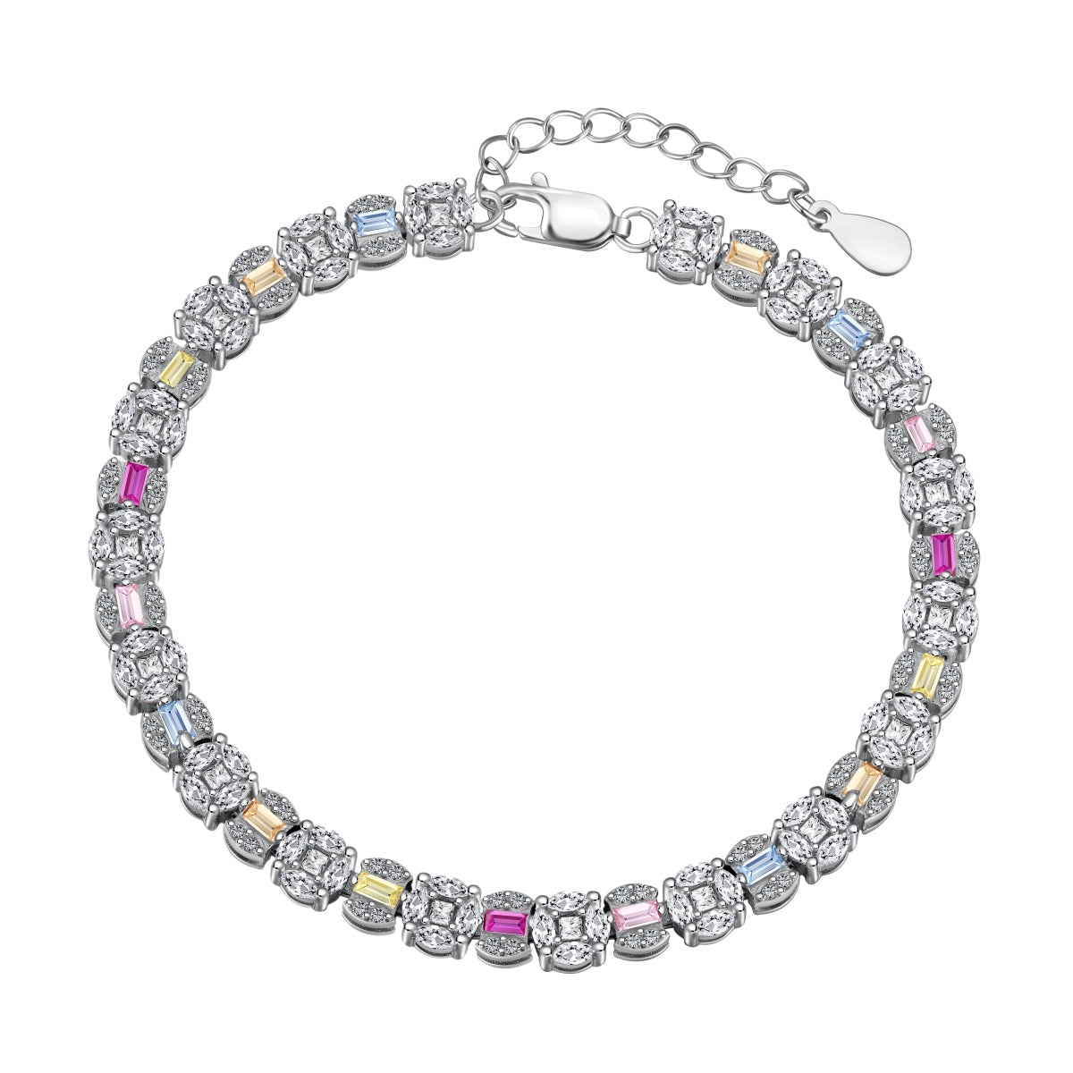 [Aura Jewelry]Dazzling Radiant Multi Cut Daily Bracelet
