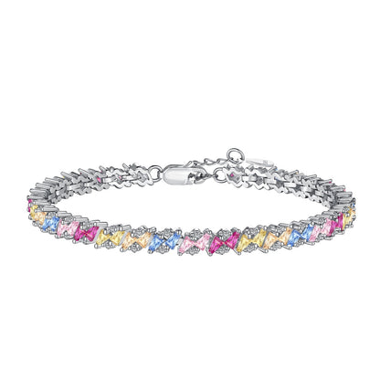[Aura Jewelry]Ornate Sparkling Multi Cut Party Bracelet