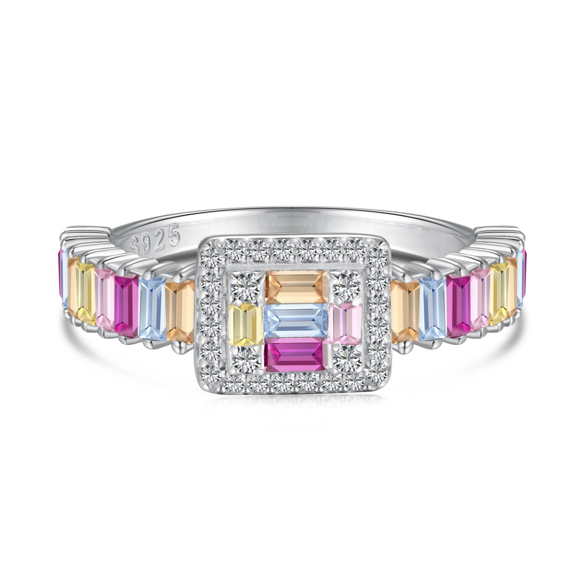 [Aura Jewelry]Exquisite Colorful Radiant Cut Party Ring