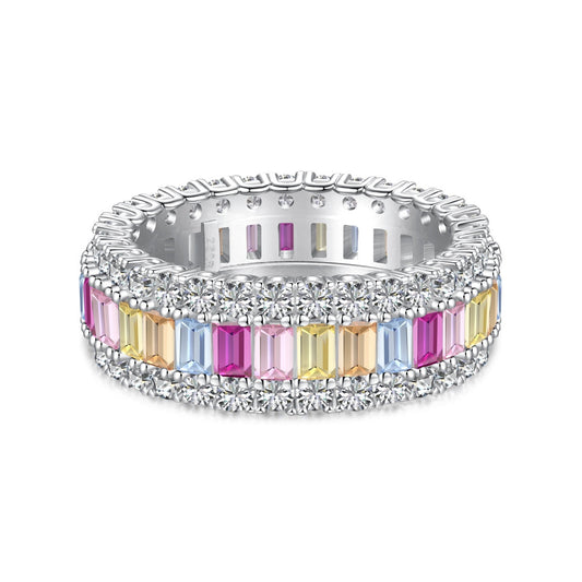 [Aura Jewelry]Dainty Colorful Radiant Cut Daily Ring