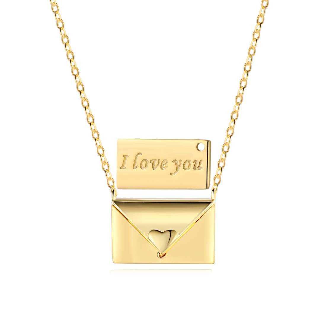 [Aura Jewelry]Envelope Heart Shape Mother's Day Necklace